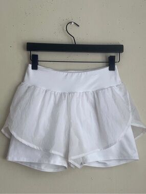 Zella White Layered Athletic Shorts